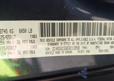 2014 Dodge Grand Caravan Sxt from USA, damaged, VIN 2C4RDGCG9ER213958